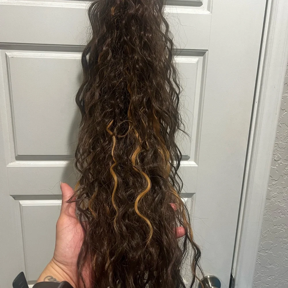 Long Wavy Brown Hair Extension - Picture 6 of 7